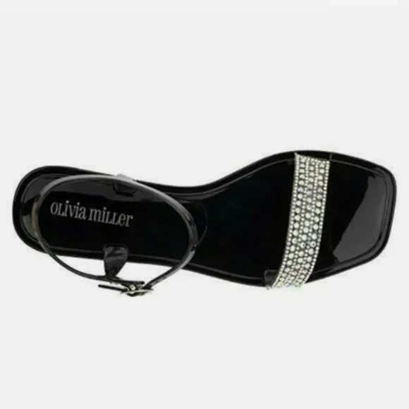 Olivia Miller Palizzi Jelly Sandals Black -9 - Picture 4 of 6